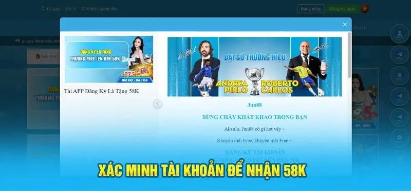 Xác minh tài khoản để nhận thưởng